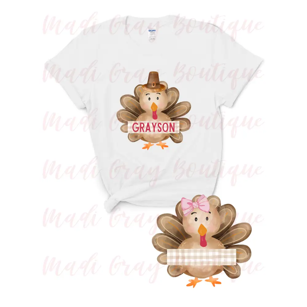 Kids Personalized Turkey Tshirt