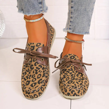 Lace Up Leopard Slip-Ons - Caramel / 36(US5) - Accessories