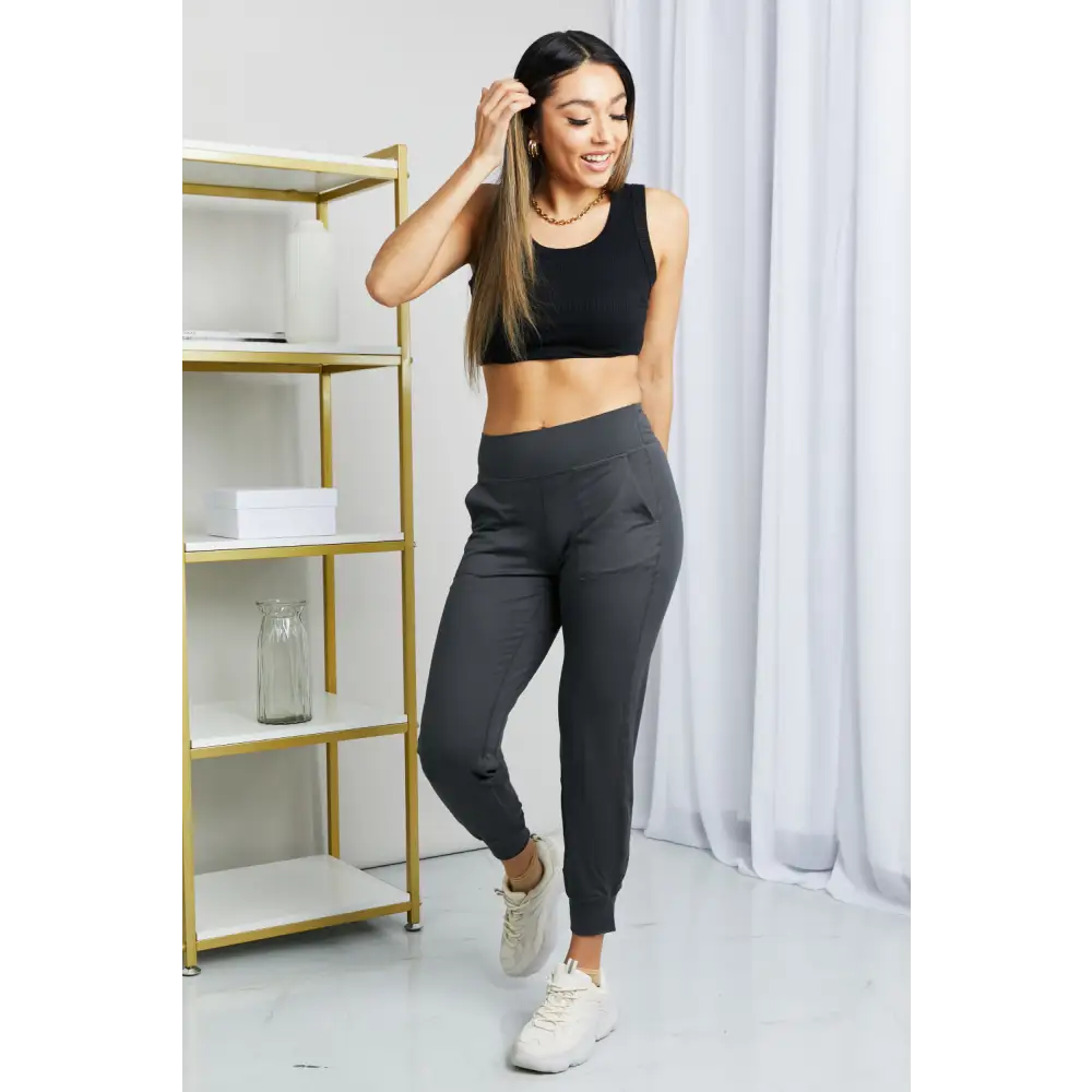 Leggings Depot Full Size Wide Waistband Cropped Joggers - Bottoms