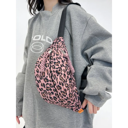 Leopard Nylon Crossbody Bag - Dusty Pink / One Size - Accessories