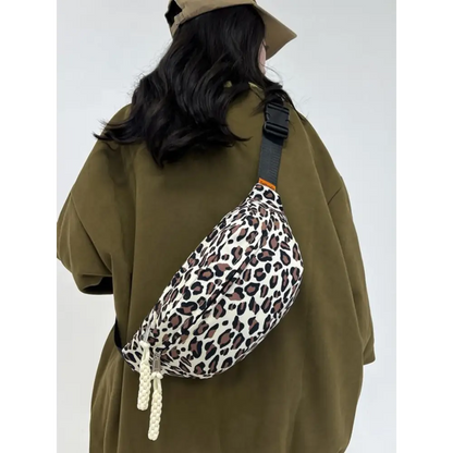 Leopard Nylon Crossbody Bag - Ivory / One Size - Accessories