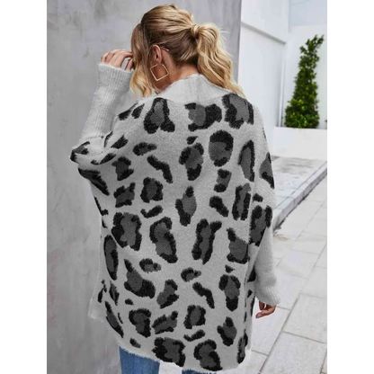 Leopard Pattern Fuzzy Cardigan - Madi Gray Boutique