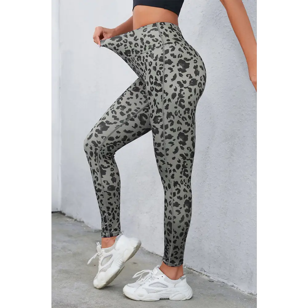 Leopard Print Wide Waistband Leggings - Madi Gray Boutique