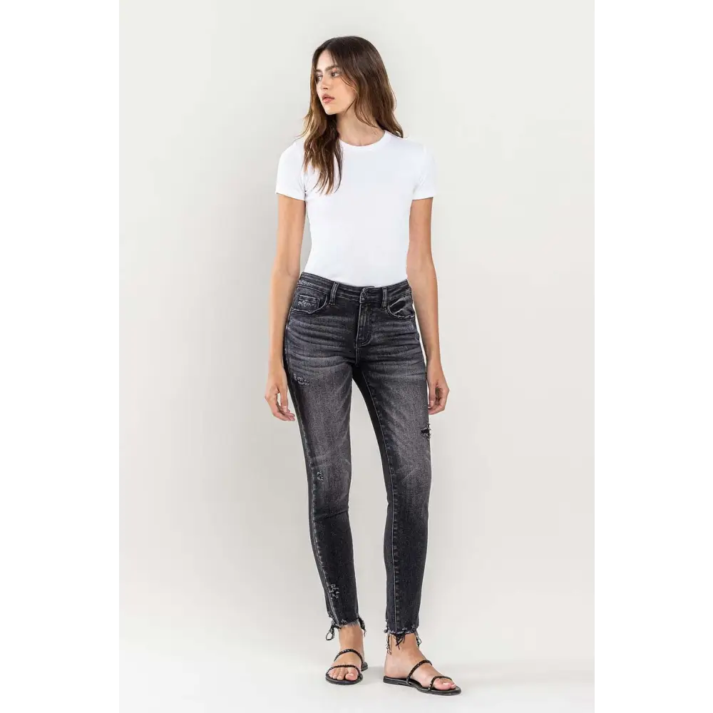 Lovervet Raw Hem Cropped Skinny Jeans - Bottoms