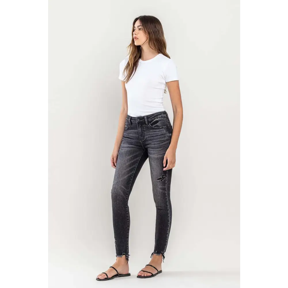 Lovervet Raw Hem Cropped Skinny Jeans - Bottoms