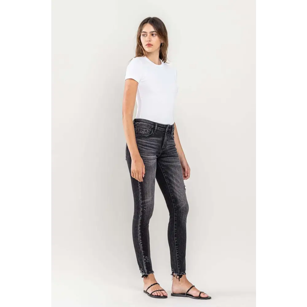 Lovervet Raw Hem Cropped Skinny Jeans - Bottoms