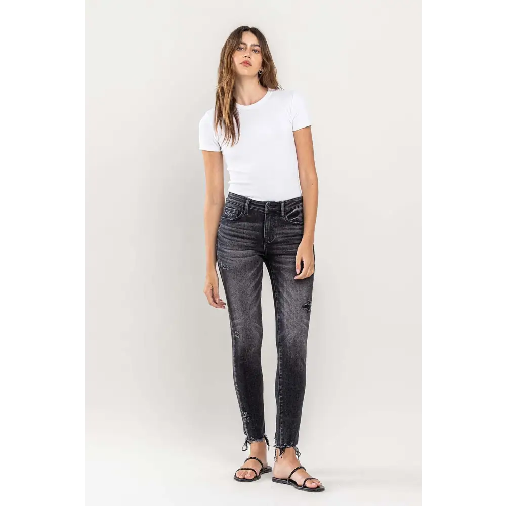 Lovervet Raw Hem Cropped Skinny Jeans - Bottoms