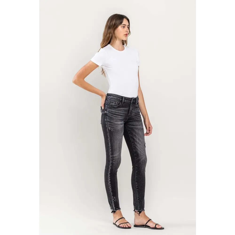 Lovervet Raw Hem Cropped Skinny Jeans - Bottoms