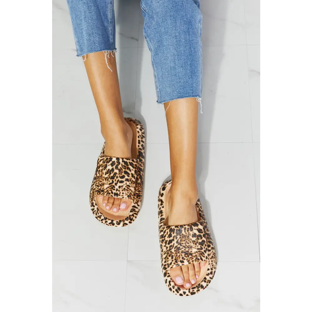 MMShoes Arms Around Me Open Toe Slide in Leopard - Madi Gray Boutique