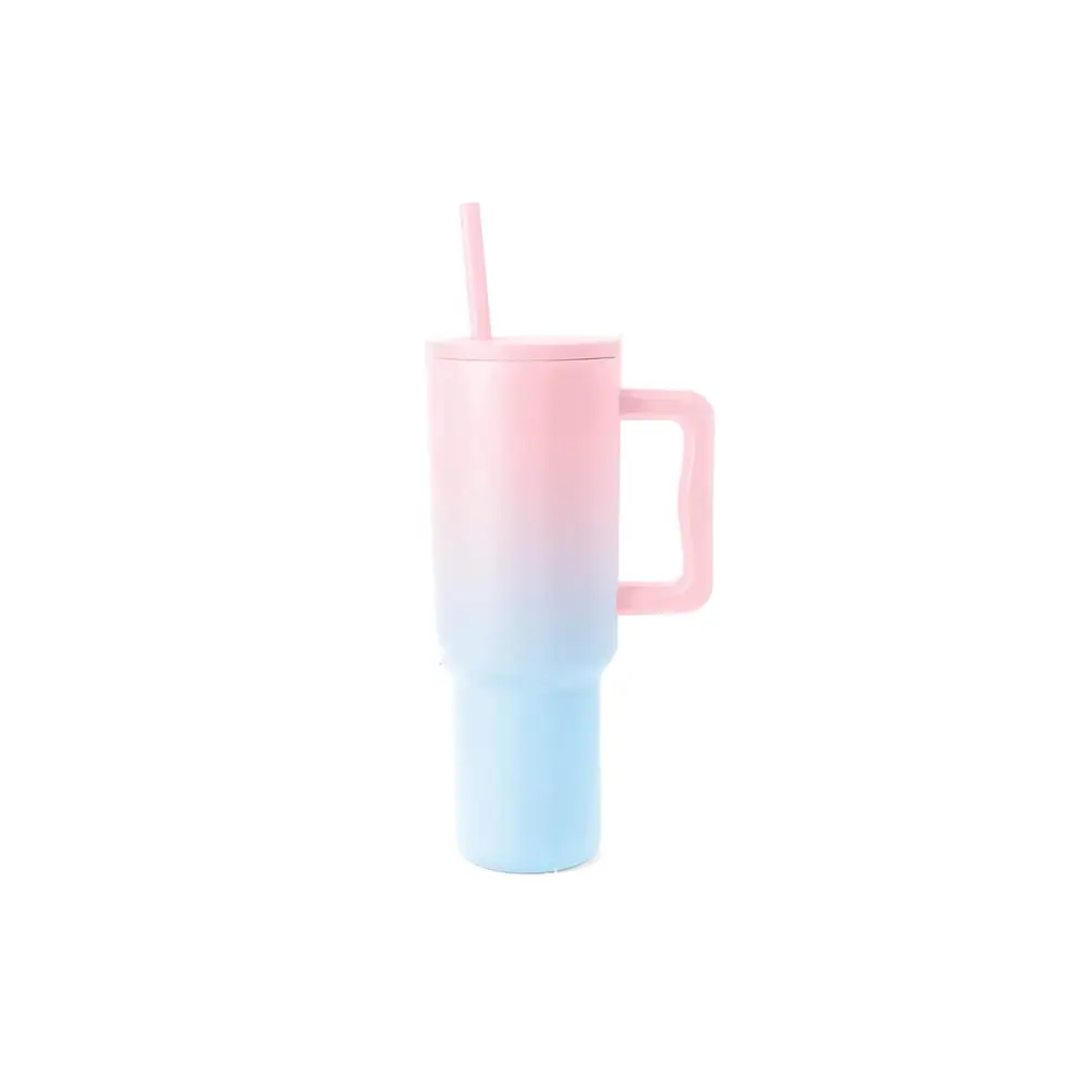 Multicolored stainless steel insulation cup quencher 40oz - Ombre petal - cup