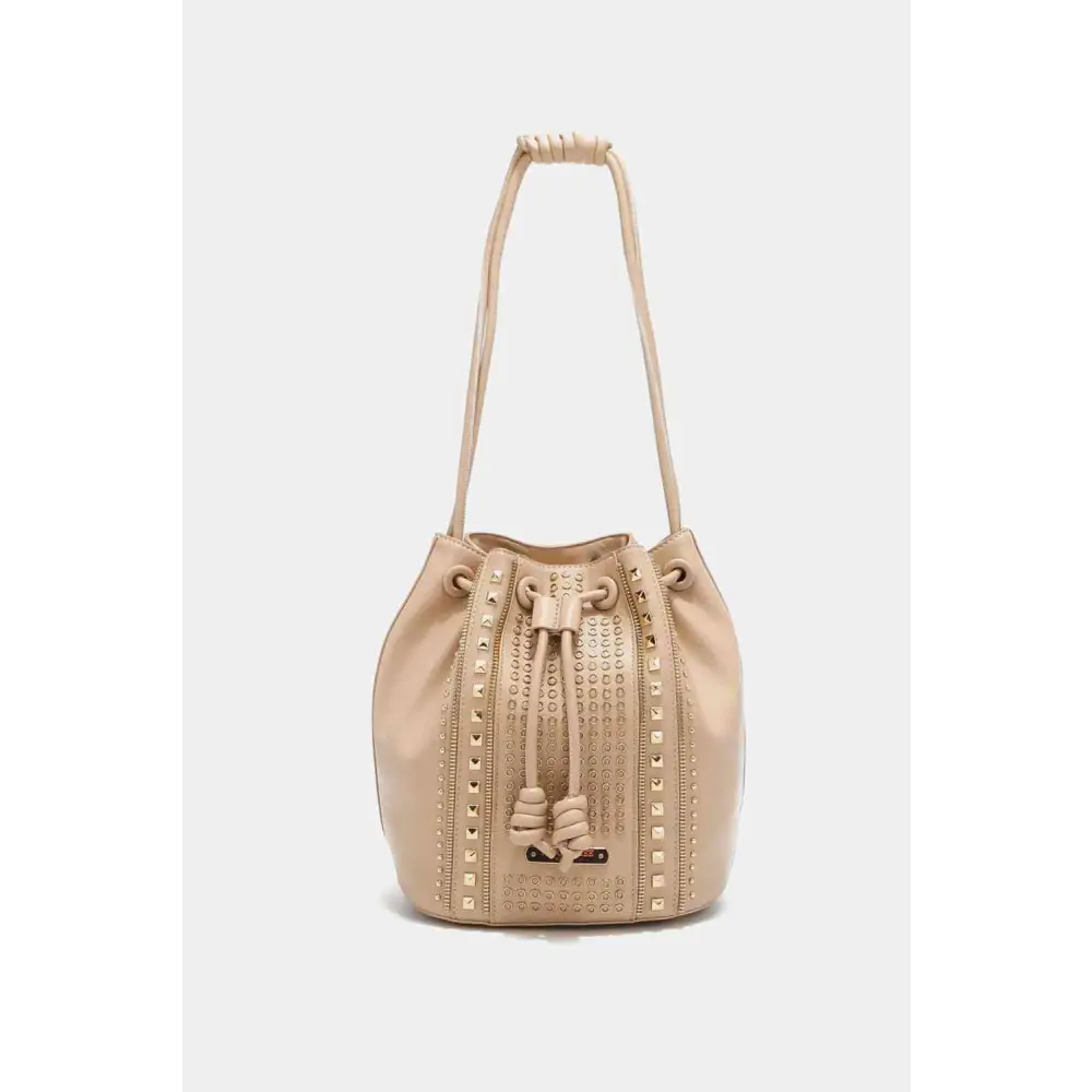 Nicole Lee USA Amy Studded Bucket Bag - Beige / One Size