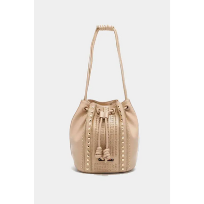 Nicole Lee USA Amy Studded Bucket Bag - Beige / One Size