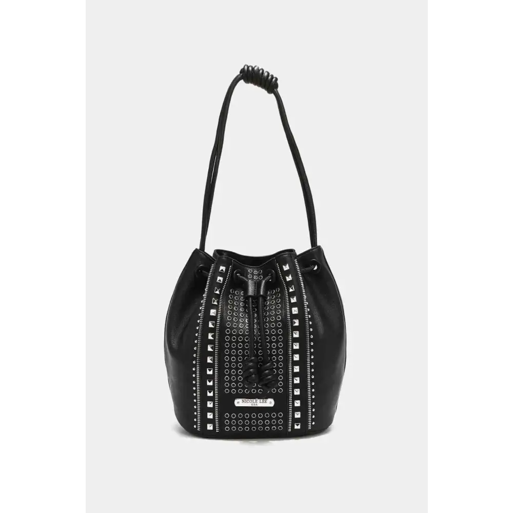 Nicole Lee USA Amy Studded Bucket Bag - Black / One Size