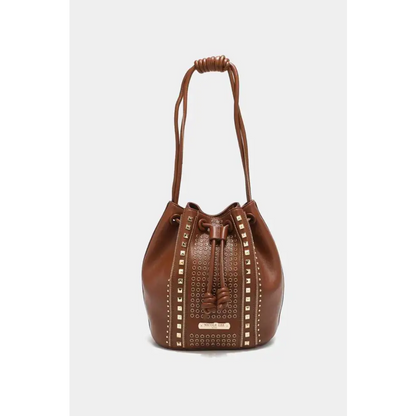 Nicole Lee USA Amy Studded Bucket Bag - Brown / One Size