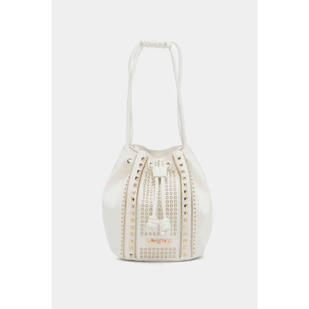 Nicole Lee USA Amy Studded Bucket Bag - White / One Size