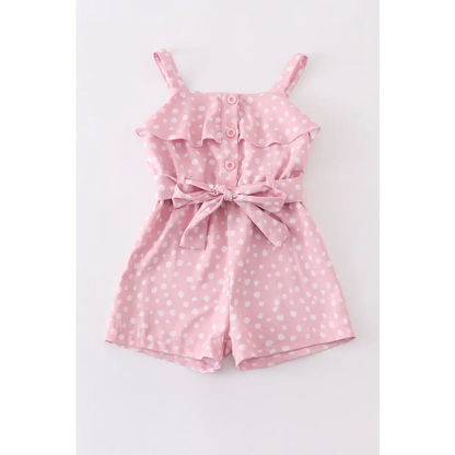 Pink dot print strap ruffle jumpsuit mommy & - Jumpsuits & Rompers