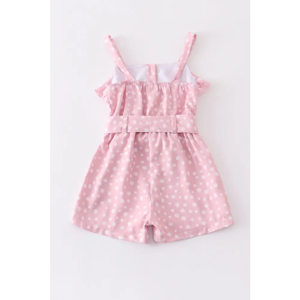 Pink dot print strap ruffle jumpsuit mommy & - Jumpsuits & Rompers