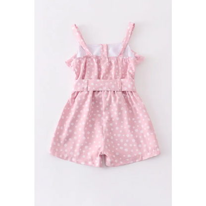 Pink dot print strap ruffle jumpsuit mommy & - Jumpsuits & Rompers