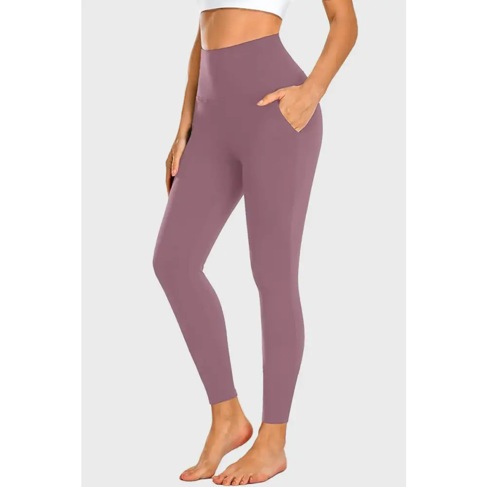 Pocketed High Waist Active Leggings - Bottoms