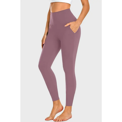 Pocketed High Waist Active Leggings - Bottoms