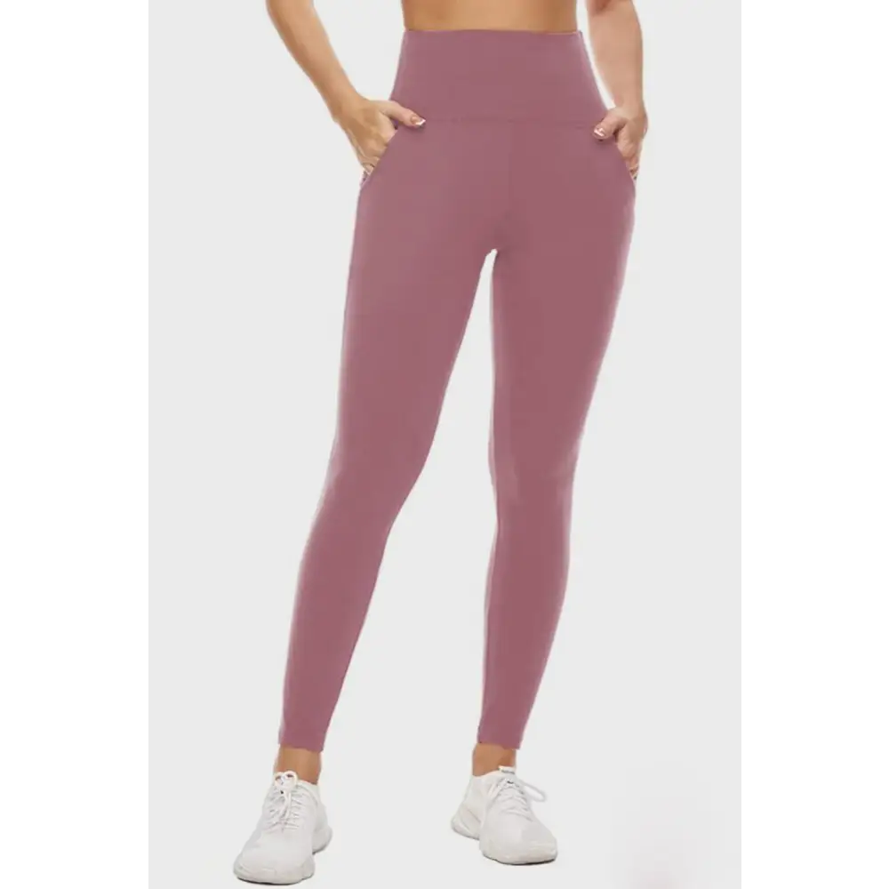 Pocketed High Waist Active Leggings - Bottoms