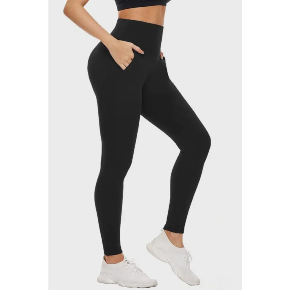 Pocketed High Waist Active Leggings - Bottoms