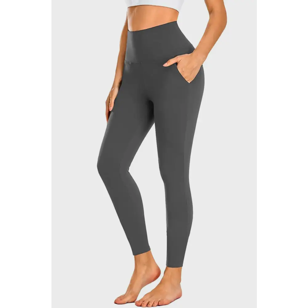 Pocketed High Waist Active Leggings - Bottoms