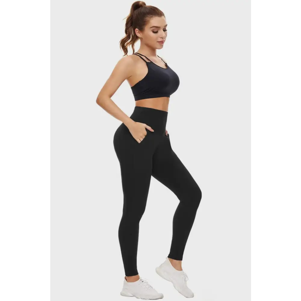 Pocketed High Waist Active Leggings - Bottoms