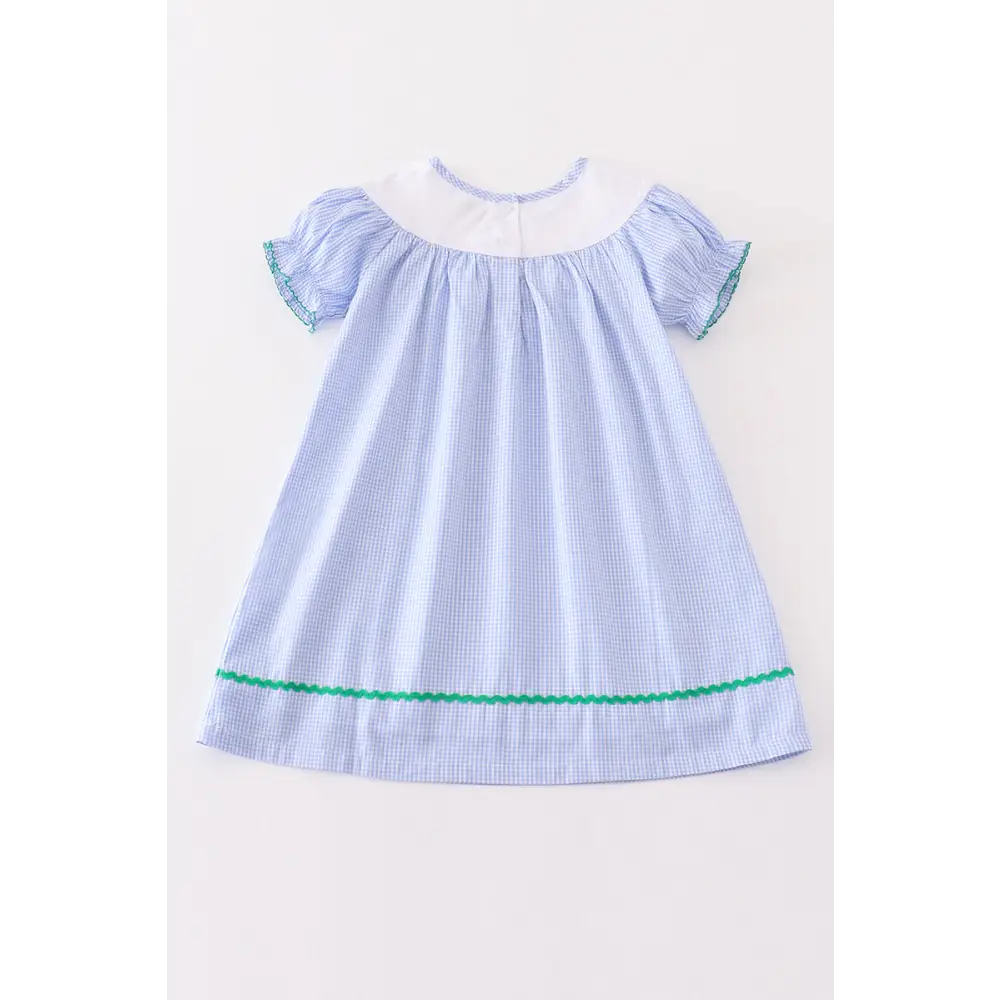 Premium Blue duck embroidery girl dress - Dress