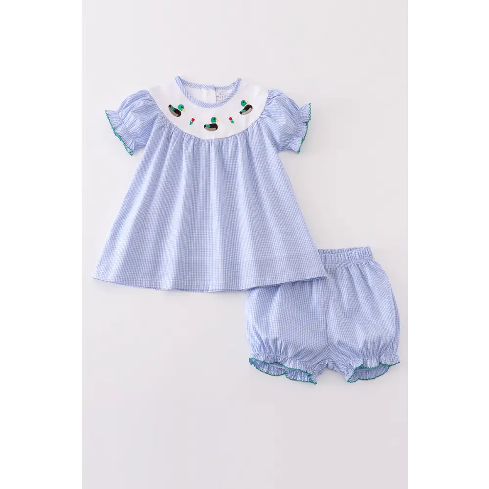 Premium Blue duck embroidery girl set - Set