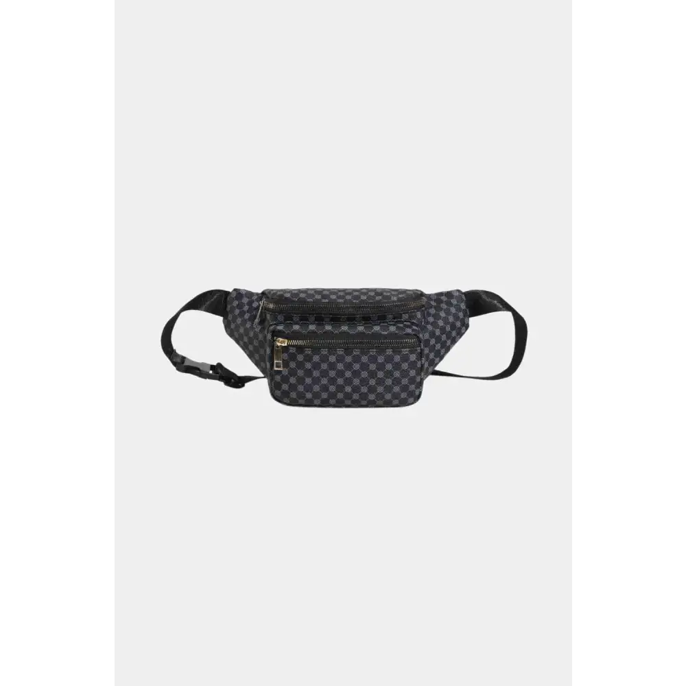 Printed PU Leather Sling Bag - Black / One Size