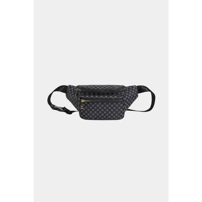 Printed PU Leather Sling Bag - Black / One Size