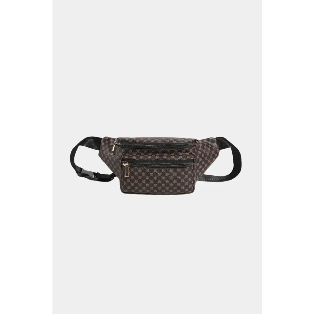 Printed PU Leather Sling Bag - Chestnut / One Size