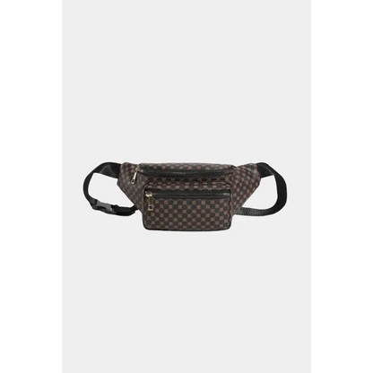 Printed PU Leather Sling Bag - Chestnut / One Size