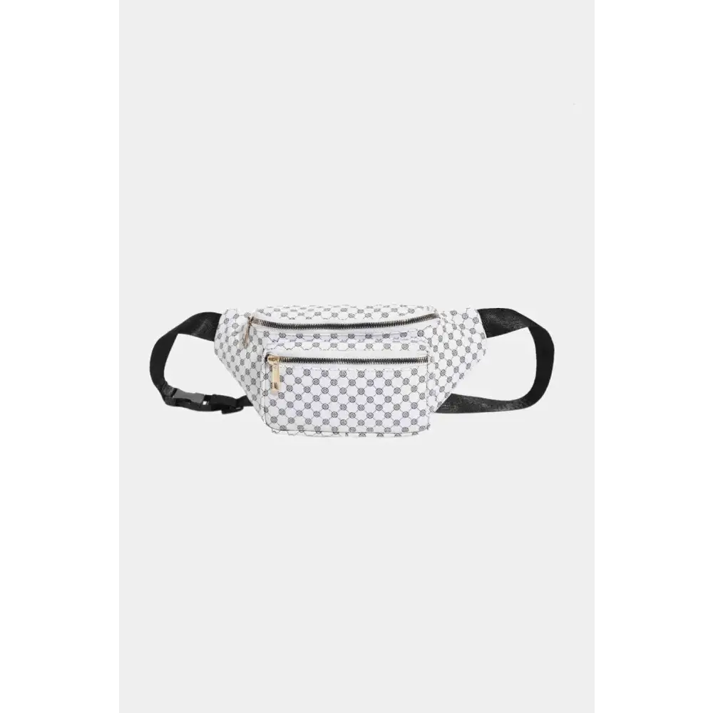 Printed PU Leather Sling Bag - White / One Size