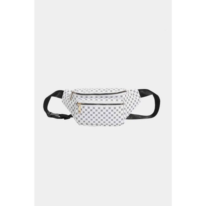 Printed PU Leather Sling Bag - White / One Size