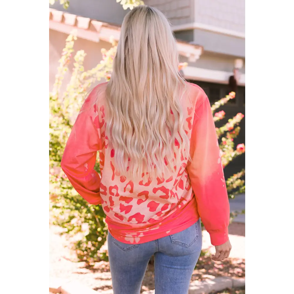 Printed Round Neck Dropped Shoulder Sweatshirt - Madi Gray Boutique