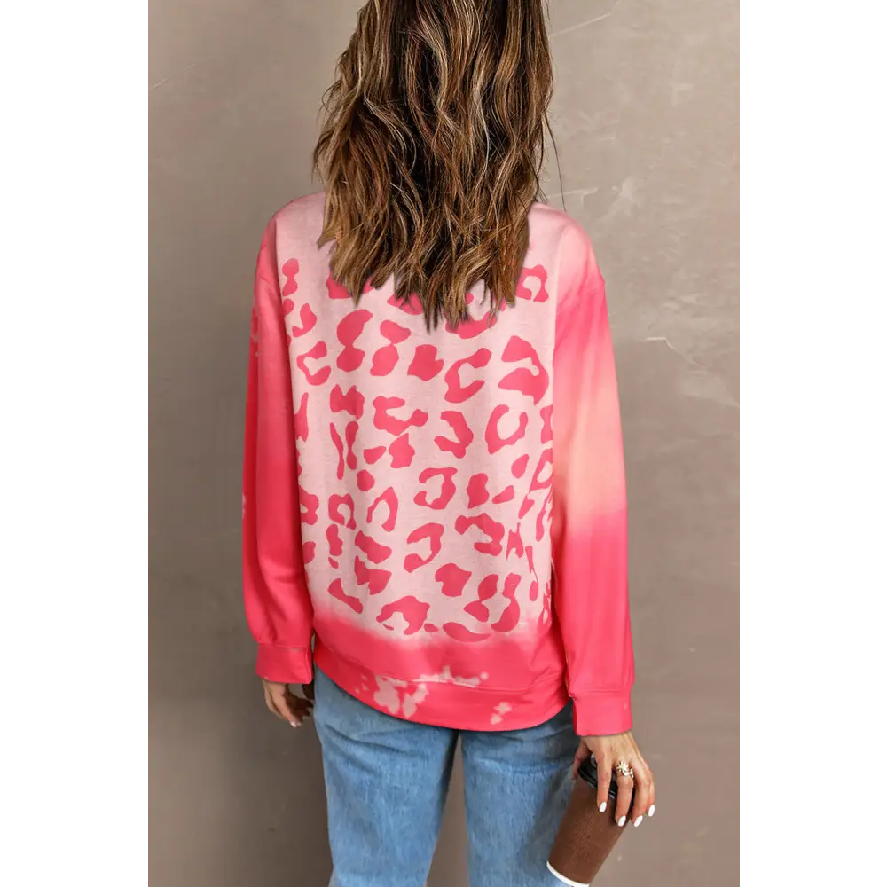 Printed Round Neck Dropped Shoulder Sweatshirt - Madi Gray Boutique