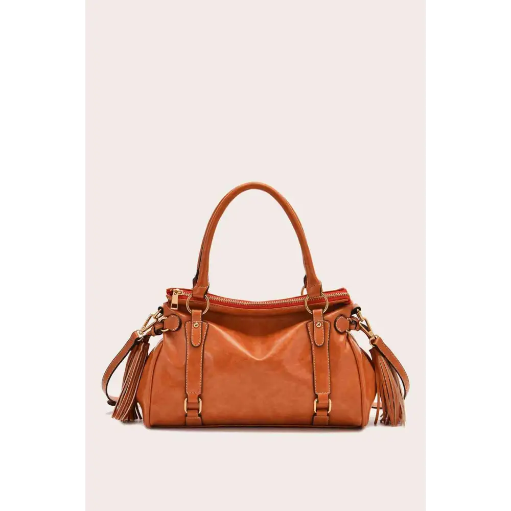 PU Leather Handbag - Ochre / One Size