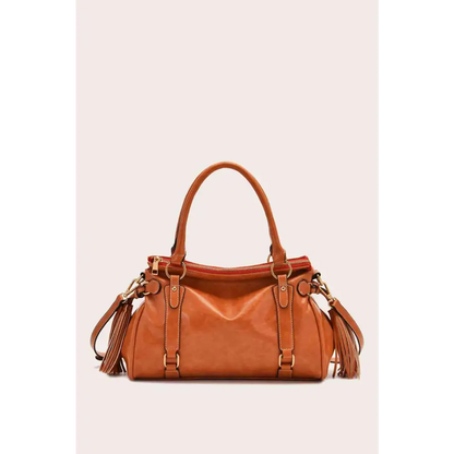 PU Leather Handbag - Ochre / One Size