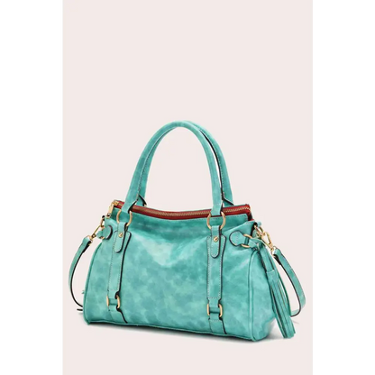 PU Leather Handbag - Tiffany Blue / One Size