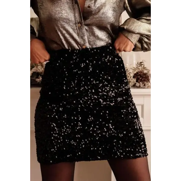 Sequin Mini Skirt - Bottoms