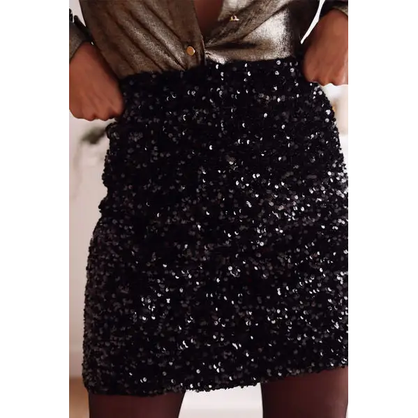 Sequin Mini Skirt - Bottoms