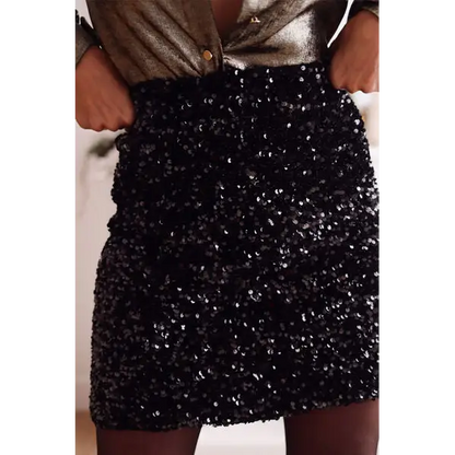 Sequin Mini Skirt - Bottoms