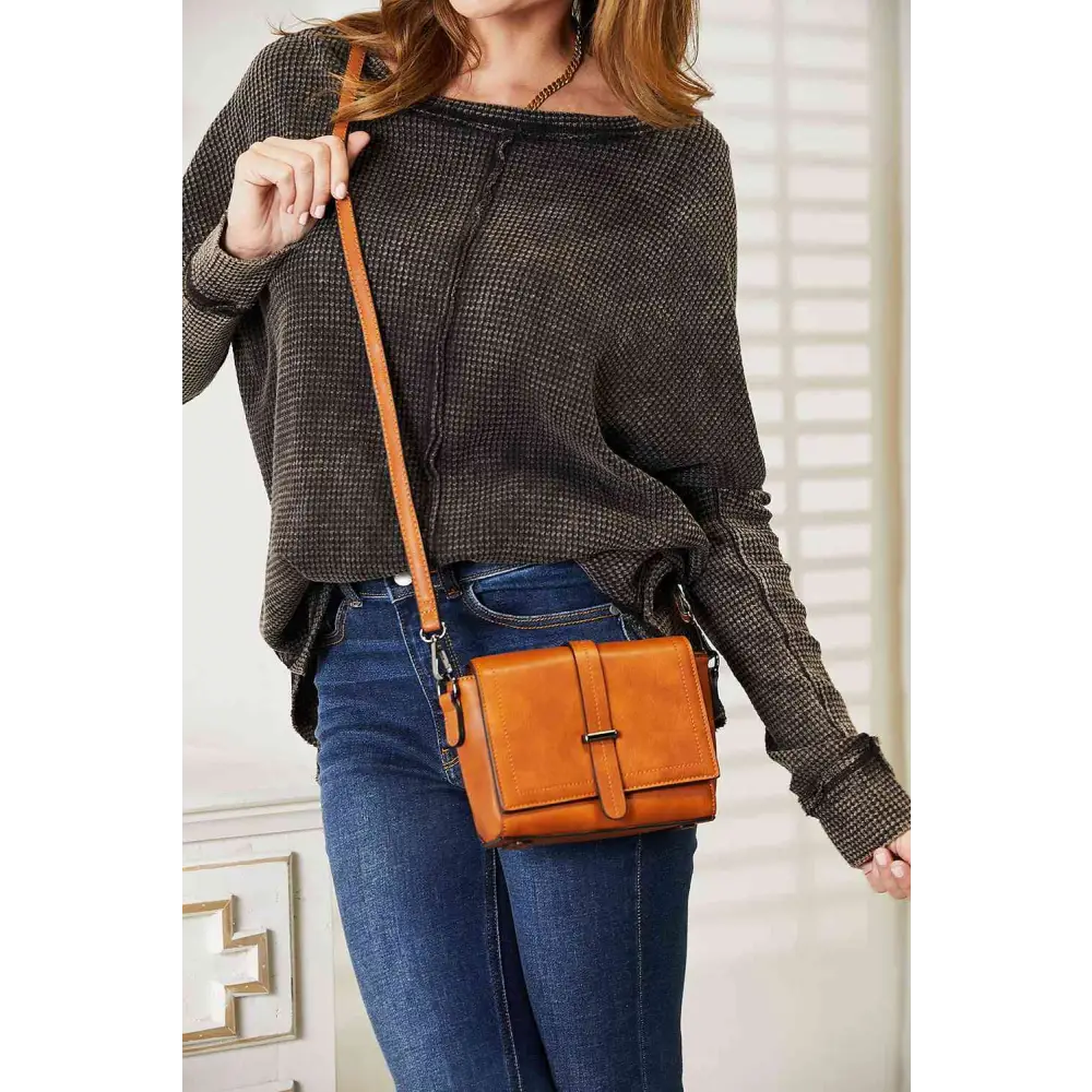 SHOMICO PU Leather Crossbody Bag - Madi Gray Boutique