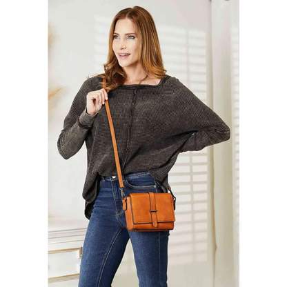 SHOMICO PU Leather Crossbody Bag - Madi Gray Boutique