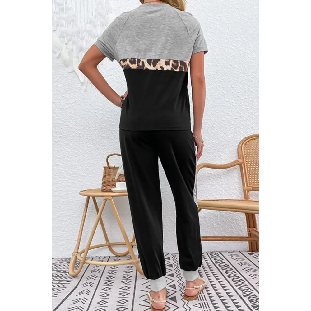 Short Sleeve Top and Drawstring Pants Set - Madi Gray Boutique