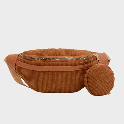 Small Corduroy Sling Bag - Caramel / One Size