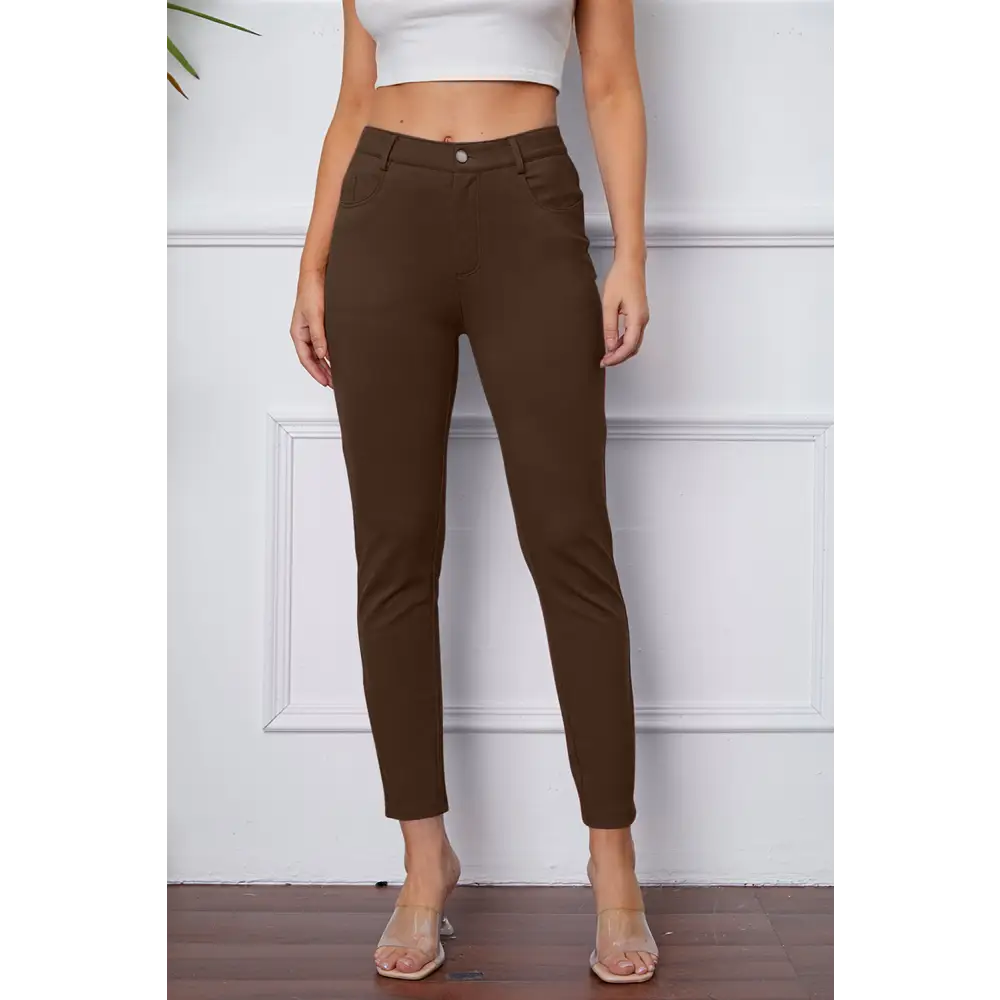 StretchyStitch Pants by Basic Bae - Coffee Brown / 3XL - Bottoms