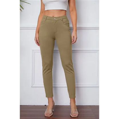 StretchyStitch Pants by Basic Bae - Khaki / S - Bottoms